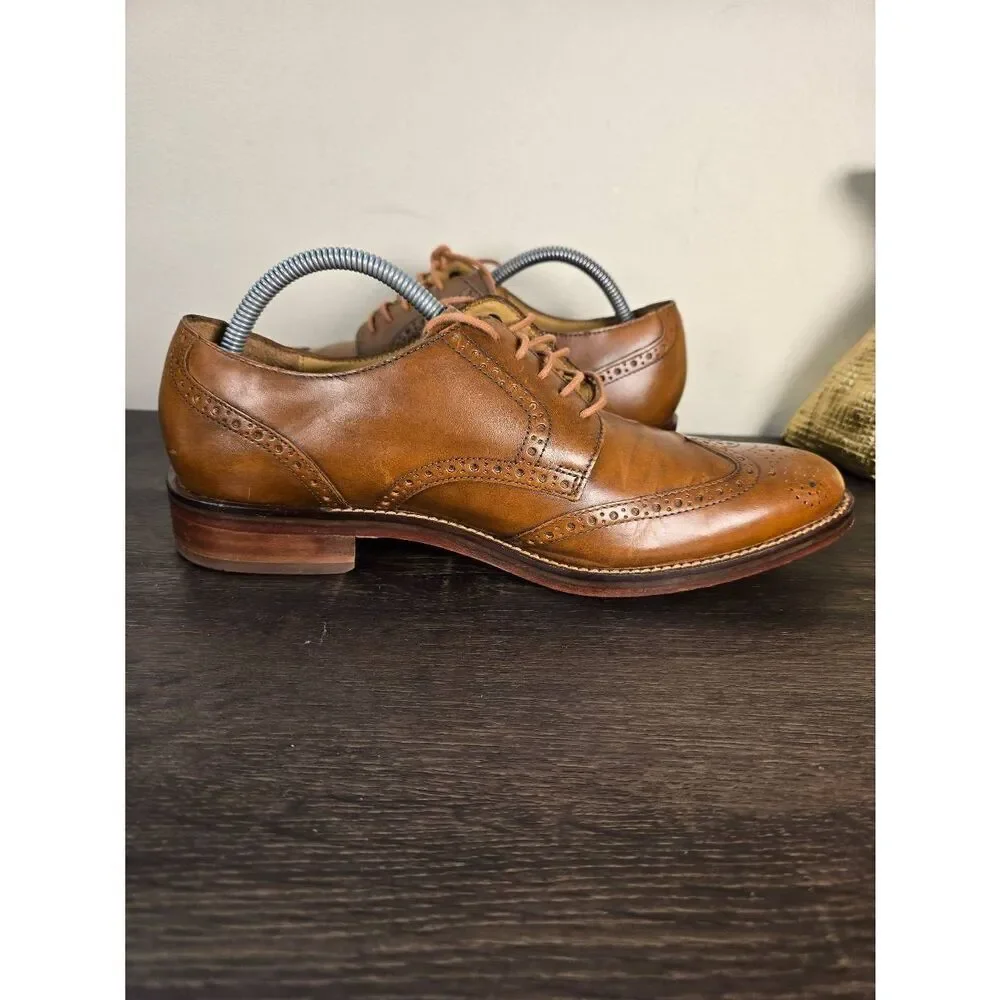 Cole Haan Grand OS Brown Leather Wingtip Lace Up Oxfords Shoes Men's 9.5
